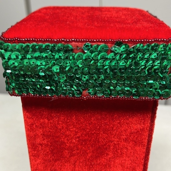 Holiday Square Sequin Wine Gift Box Vintage - Picture 9 of 10